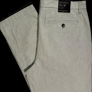 Banana Republic Men's Gray Striped Slim Fit Dress Pants 35x30 NWT